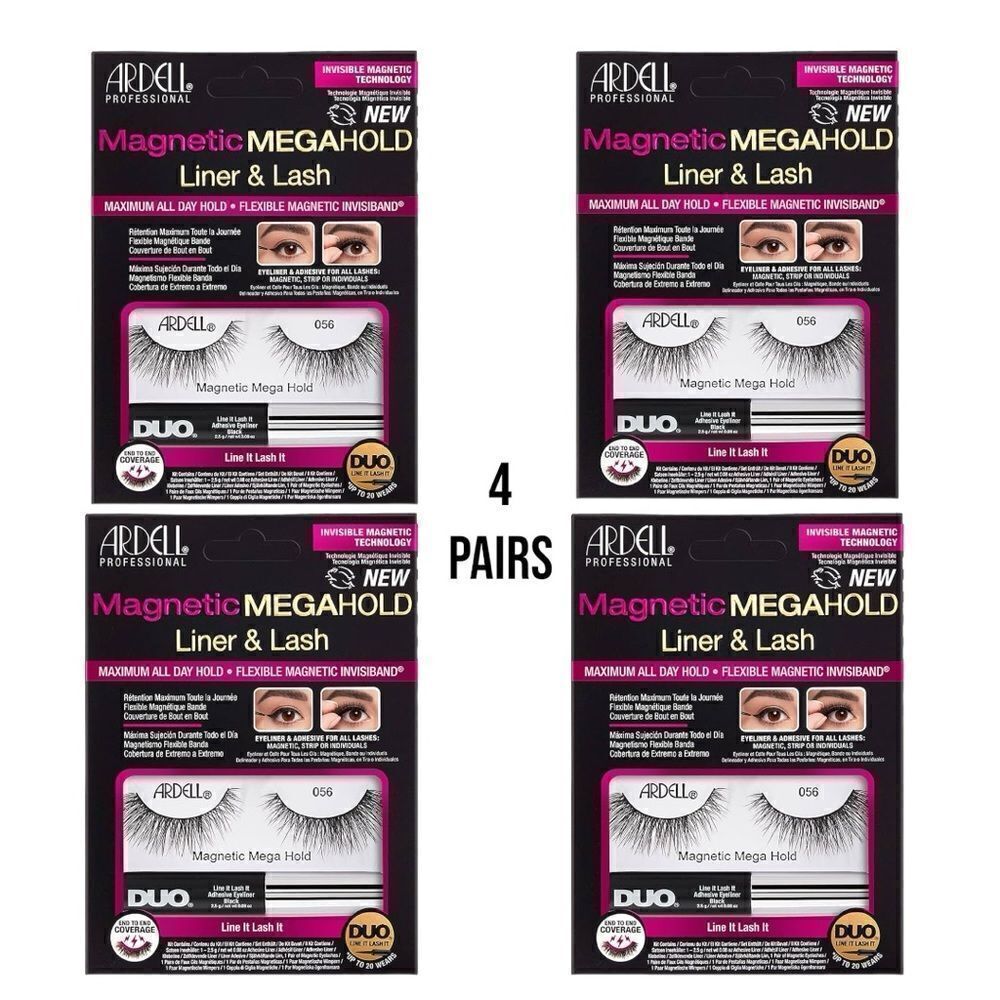 Ardell Magnetic MegaHold Liquid Liner & Lash 056, 4 Pairs